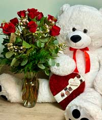 A Big Bear Hug Valentine's Day Floral Arrangement