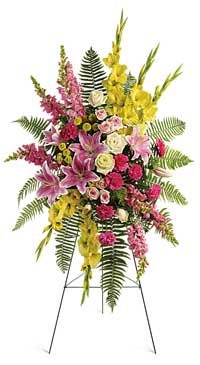 Beauty and Elegance Standing Funeral Flowers Spray