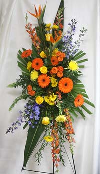 Tropicals Standing Spray Funeral Flowers