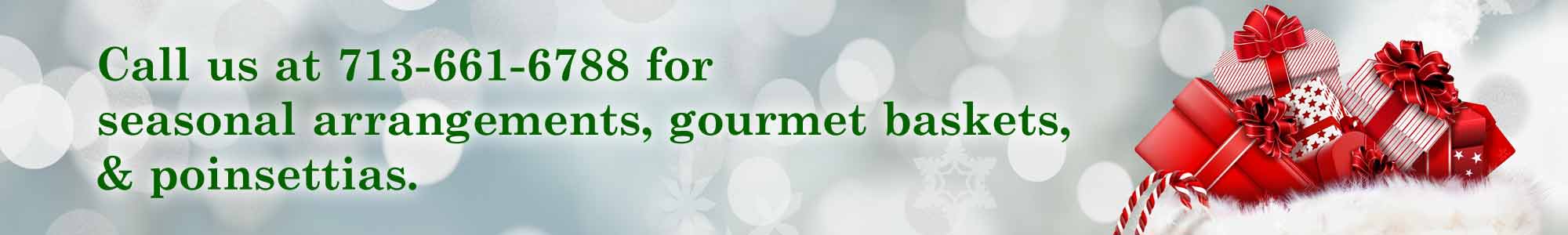 Winter seasonal flower arrangement and gift baskets graphic